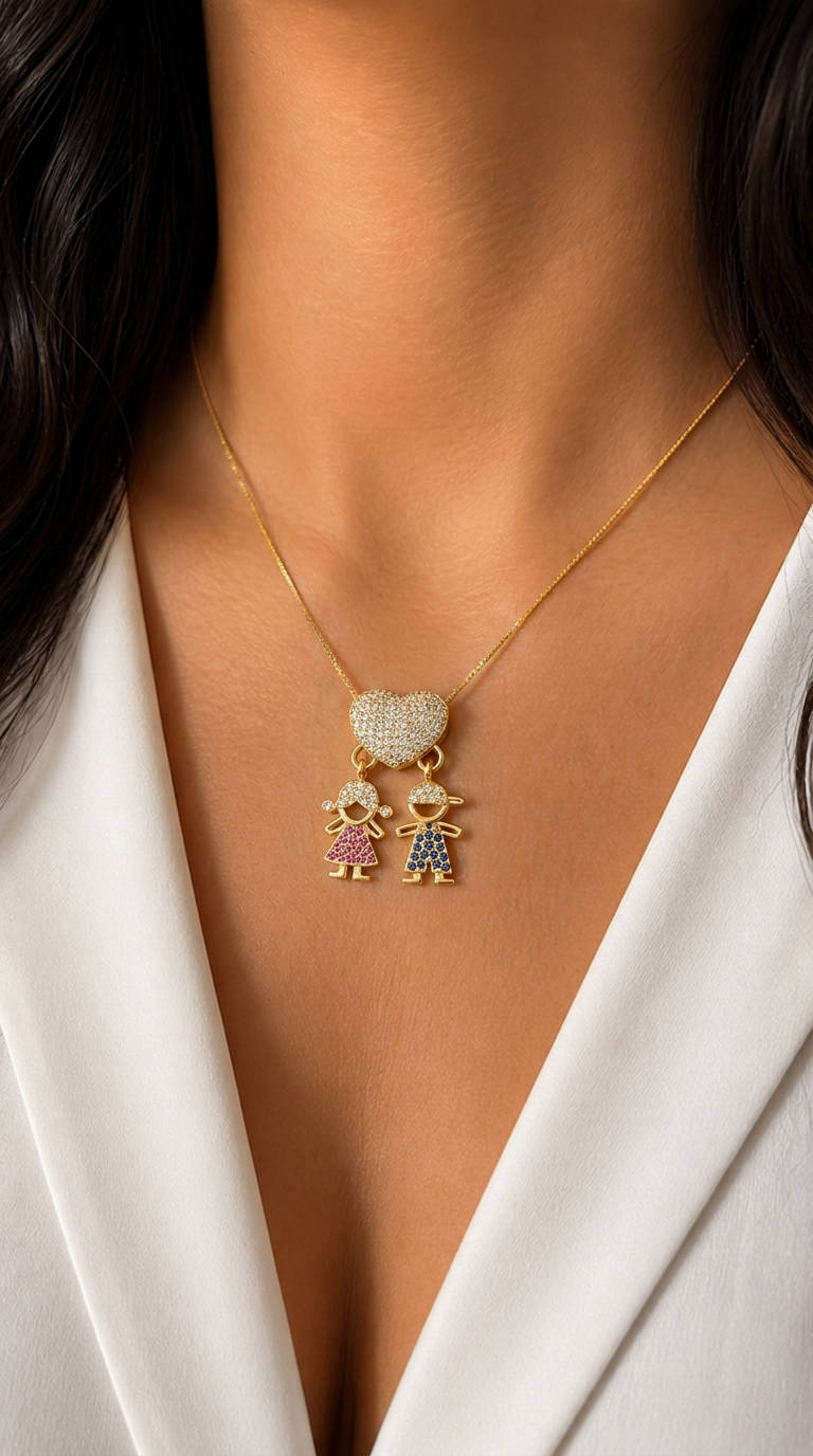 Collar con charms para madres